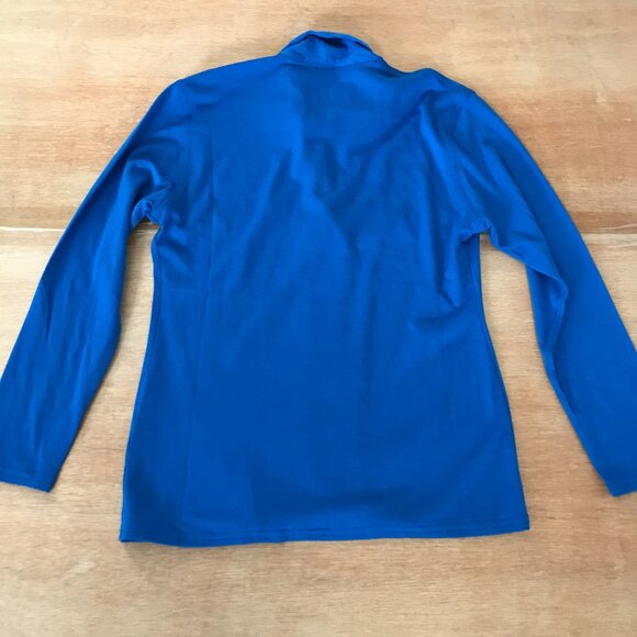 Umberto Ginocchietti 100% Wool Top Women Size 40 Blue Button Up Long Sleeve - Picture 2 of 13